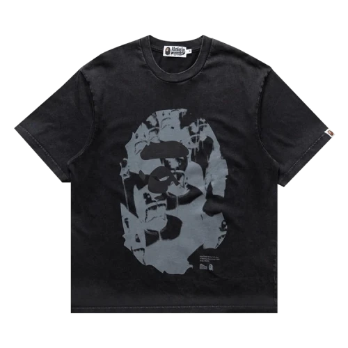 BAPE Ape Head Heavy Washed Relaxed Fit Tee 'Black'