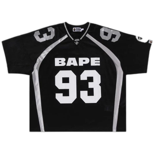 BAPE Line Camo Jacquard Relaxed Fit Football Jersey 'Black'