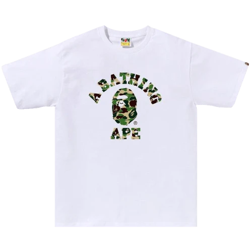BAPE ABC Camo College Tee 'White/Green'