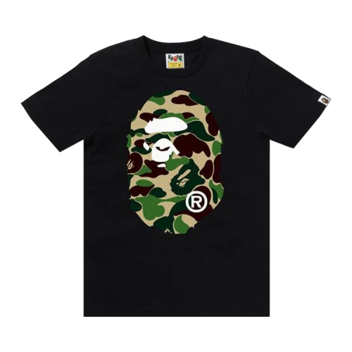 BAPE ABC Camo Big Ape Head Tee 'Black/Green'
