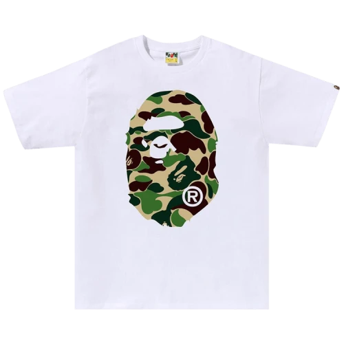 BAPE ABC Camo Big Ape Head Tee 'White/Green'