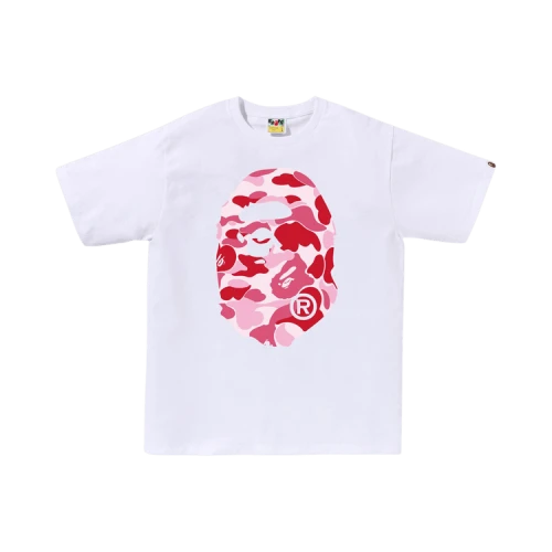 BAPE ABC Camo Big Ape Head Tee 'White/Pink'