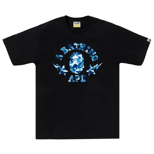 BAPE ABC Camo Sta College Tee 'Black/Blue'
