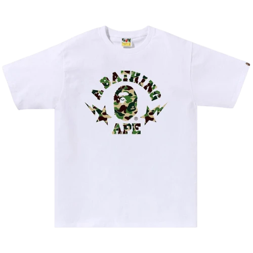 BAPE ABC Camo Sta College Tee 'White/Green'