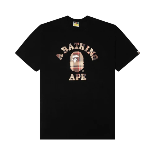 BAPE Check College Tee 'Black/Red'