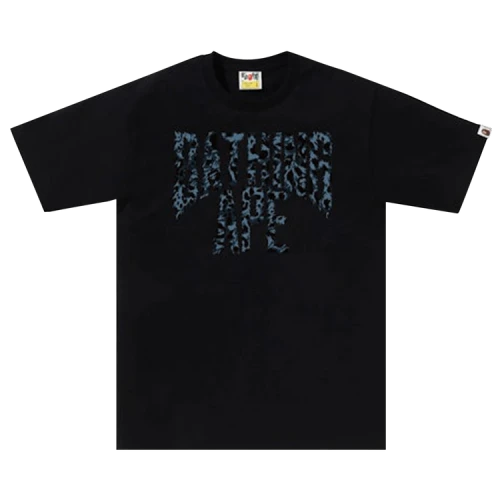 BAPE Wild Leopard Pattern NYC Logo Tee 'Black/Navy'