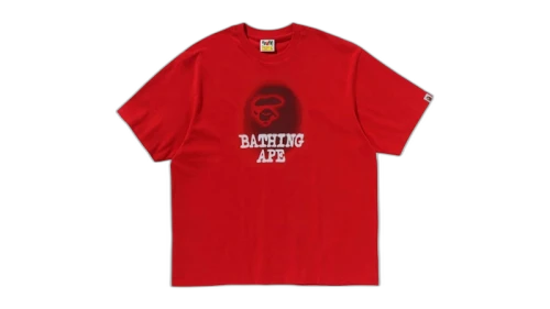 BAPE Bathing Ape Logo Relaxed Fit Tee Red