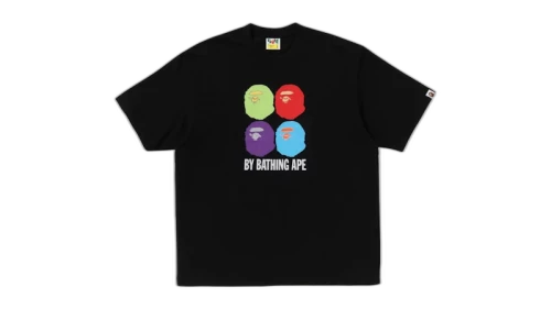 BAPE Multi Ape Head By Bathing Ape Relaxed Fit Tee Black