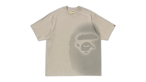BAPE Spray Print Ape Head Relaxed Fit I Tee Beige