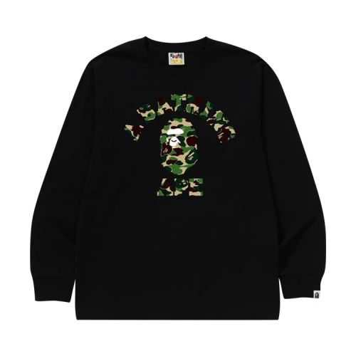 BAPE ABC Camo College Long-Sleeve Tee 'Black/Green'