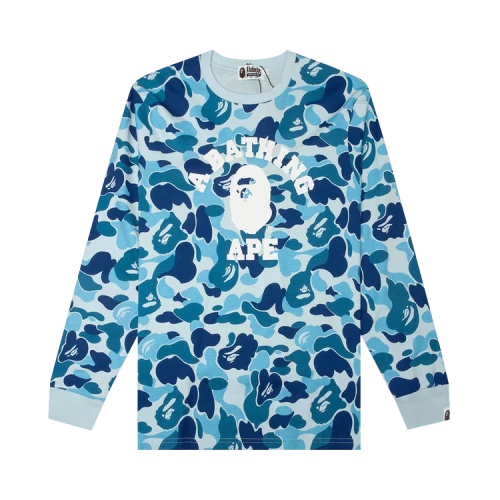 BAPE ABC Camo College Long-Sleeve Tee 'Blue'