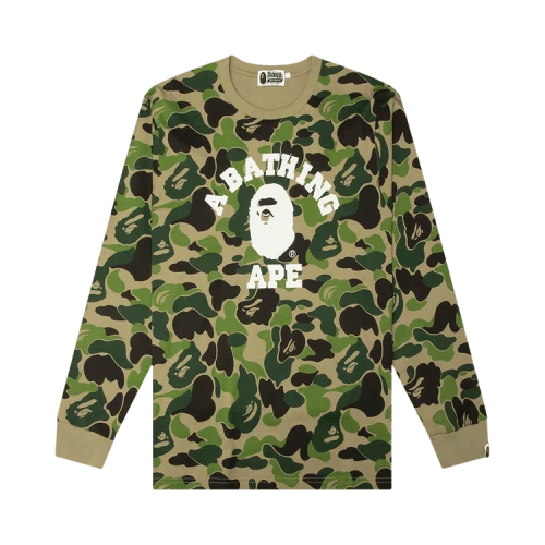 BAPE ABC Camo College Long-Sleeve Tee 'Green'