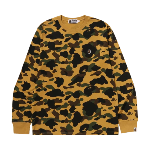 BAPE 1st Camo One Point Long-Sleeve Tee 'Yellow'