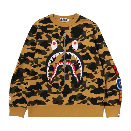 BAPE 1st Camo Shark Crewneck Sweatshirt 'Yellow'