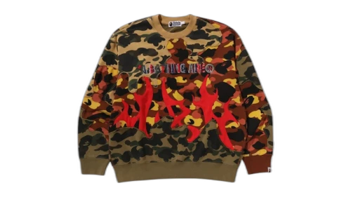 BAPE 1st Camo Upcycled Relaxed Fit Crewneck Sweatshirt Multi
