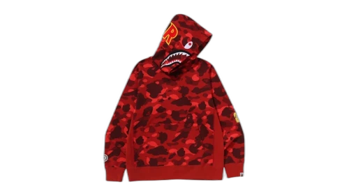 BAPE Color Camo 2Nd Shark Pullover Hoodie Hoodie Red