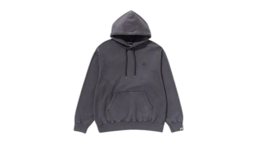 BAPE Garment Dye One Point Relaxed Fit Pullover Hoodie Charcoal
