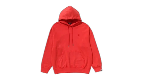 BAPE Garment Dye One Point Relaxed Fit Pullover Hoodie Red
