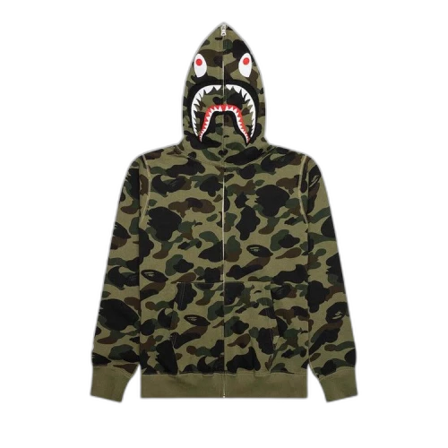 BAPE 1st Camo Shark Full Zip Hoodie 'Green'