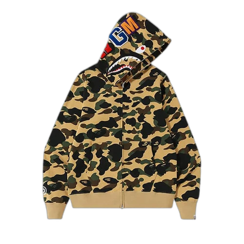 BAPE 1st Camo Shark Full Zip Hoodie 'Yellow'