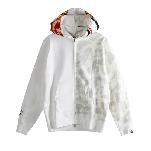 BAPE City Camo Tiger Shark Full Zip Hoodie 'White'