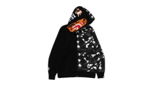BAPE City Camo Tiger Shark Full Zip Hoodie (SS25) Black