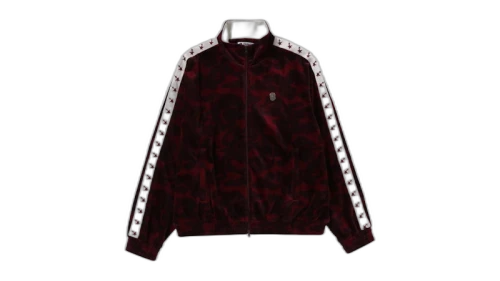 BAPE Solid Camo Velour Metal One Point Relaxed Fit Track Jacket Black