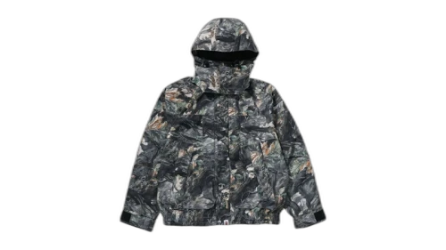 BAPE Tree Edge Camo Hooded Snowboard Jacket Brown