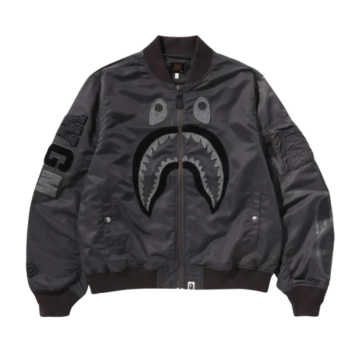 BAPE Tonal Shark MA-1 'Charcoal'