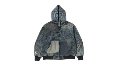 BAPE Cloud Camo Jacquard Upcycled Active Jacket Navy