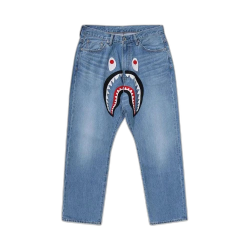 BAPE Shark Loose Fit Denim Pants 'Indigo'