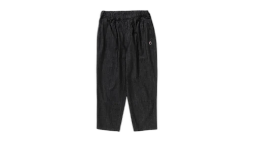 BAPE One Point 1 Pleat Elasticated Denim Pants Black