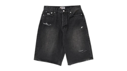 BAPE Sta Relaxed Fit Denim Shorts Black