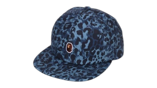 BAPE Wild Leopard Pattern One Point Cap Navy