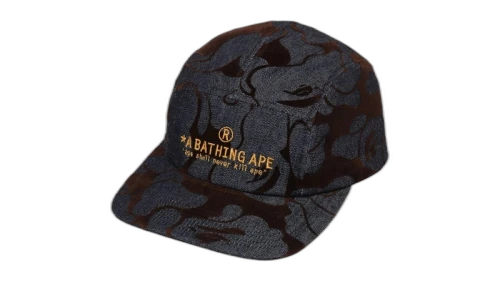 BAPE Camo Flocked Denim Jet Cap Indigo