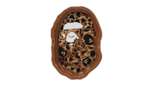 BAPE Wild Leopard Pattern Ape Head Ashtray Beige