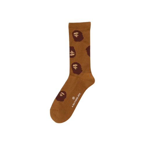 BAPE Ape Head Pattern Socks 'Brown'