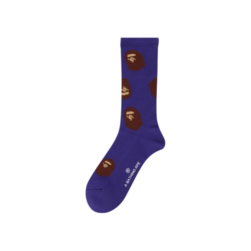 BAPE Ape Head Pattern Socks 'Purple'