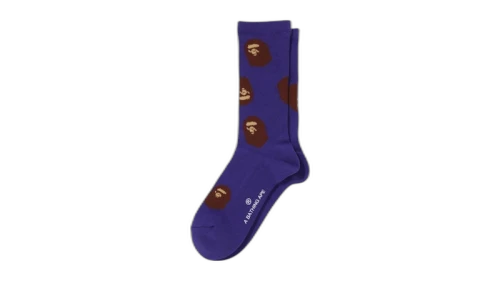 BAPE Ape Head Pattern Socks Purple