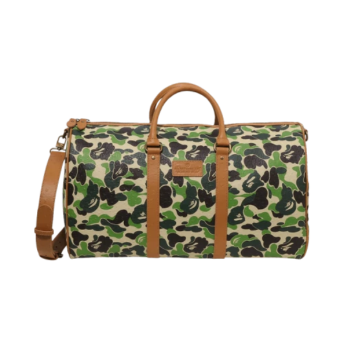 BAPE ABC Camo PU Ostrich Boston Bag 'Green'