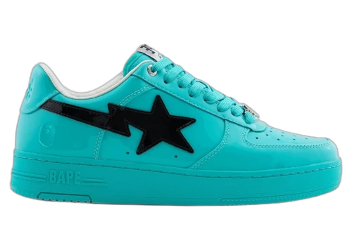 A Bathing Ape Bape Sta #1 Turquoise Blue Black Patent Leather