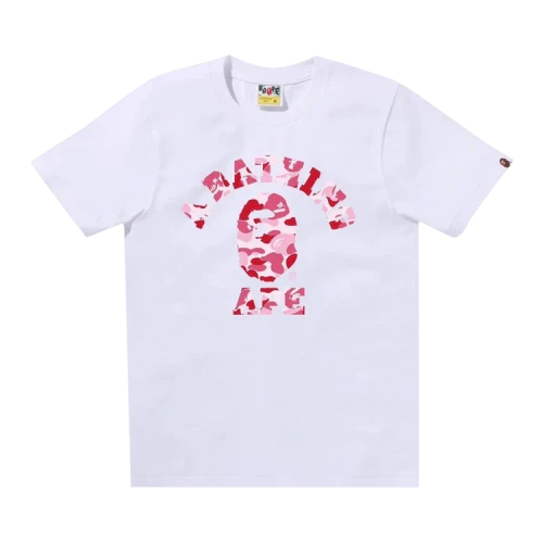 BAPE ABC Camo College Tee 'White/Pink'