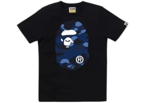 BAPE Color Camo Big Ape Head Tee Black Blue