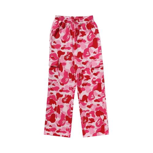 BAPE ABC Camo A Bathing Ape Logo Straight Sweatpants 'Pink'