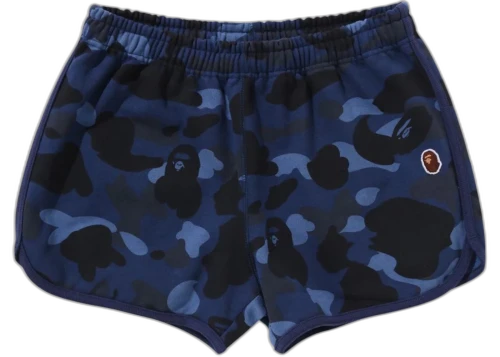 BAPE Women's Color Camo Sweat Shorts Blue