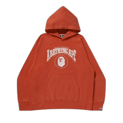 BAPE Washed Relaxed Fit Hoodie 'Red'