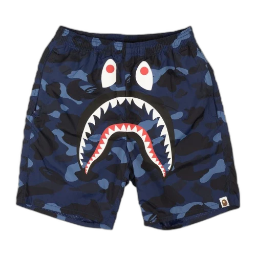 BAPE Camo Shark Beach Shorts 'Navy'