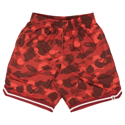 BAPE Camo Wide Fit Basketball Shorts 'Red'