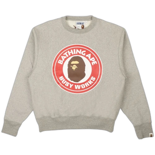 BAPE Classic Busy Works Crewneck Sweatshirt 'Heather Grey'