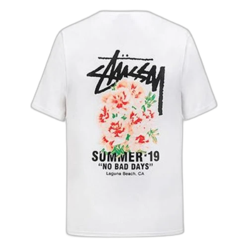 Stussy SS20 Flowers Printing Short Sleeve Unisex White